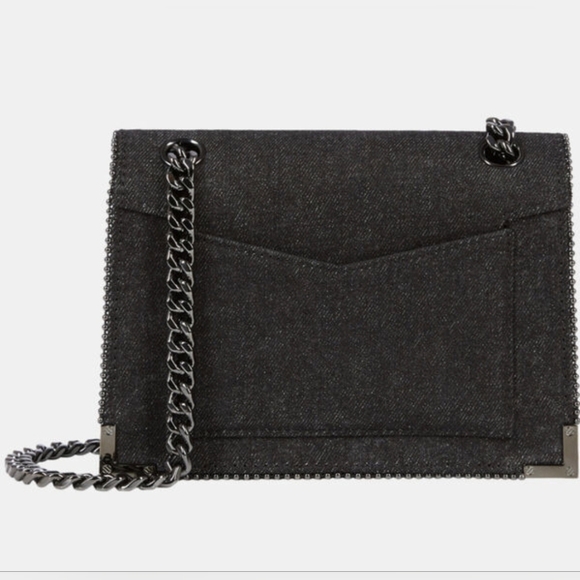 NEW! THE KOOPLES, Denim Chain Bag, Black/Charcoal, MSRP $545 - Picture 2 of 11